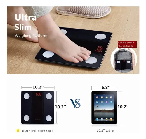 Escala De Baño Nutri Fit Con Bluetooth Smart Y Lectura En Kg