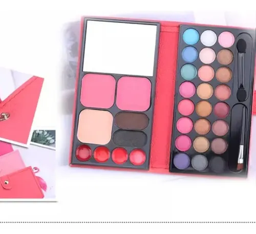 Set De Maquillaje Con Sombra De Ojos En Polvo, Rubor Y Lápiz