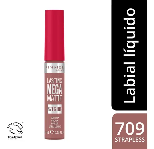 Labial Líquido Rimmel Lasting Mega Matte Acabado Mate Color 709