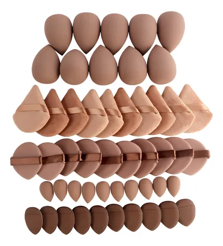 Set De Esponjas De Maquillaje Suaves Y Borlas De Polvo