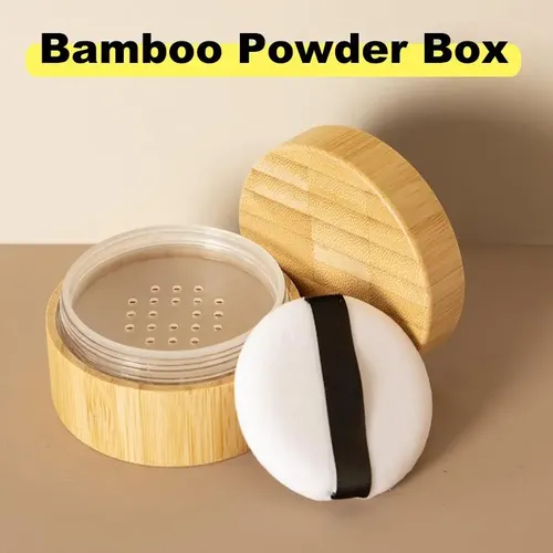 Maquillaje En Polvo Suelto De Bambú Natural De 30 G Con Espo
