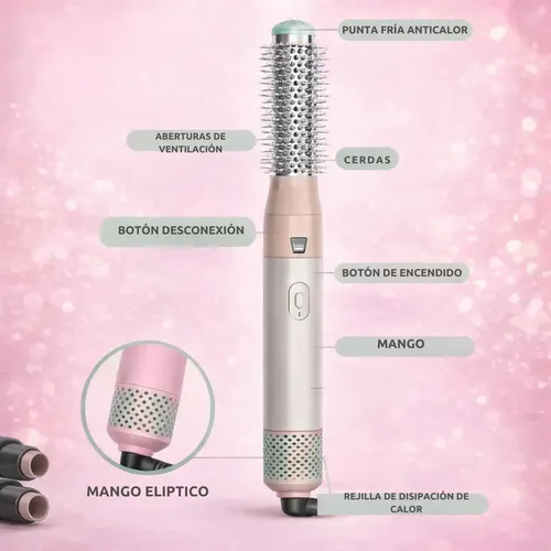 Secador De Pelo Profesional 5 En 1 Silencioso 1000w Viaje