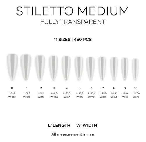 Easy Tips Pink Mask Stiletto Medium Soft Gel Press