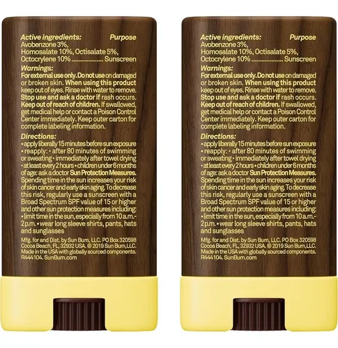 Protector Solar Facial Sun Bum Spf 30 En Barra (2 Pack) Con