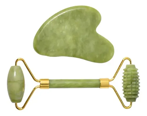W. Kit De Rejuvenecimiento Facial Con Rodillo De Jade Gua C.