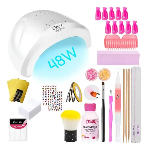 Kit Uñas Esculpidas Set Insumos Completo Cabina Uv Nail Care