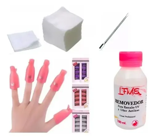 Kit Quitaesmalte UV Le Femme Líquido 100 mL Broches Wipes Acetona