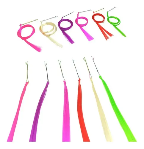 Pelo De Colores X 10 Mechones Mechas Clips Cotillon Souvenir