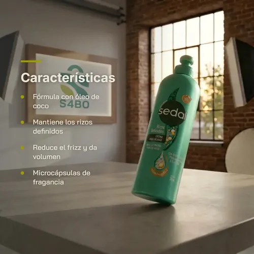 Sedal Rizos Definidos Crema Para Peinar Oleo De Coco 300ml