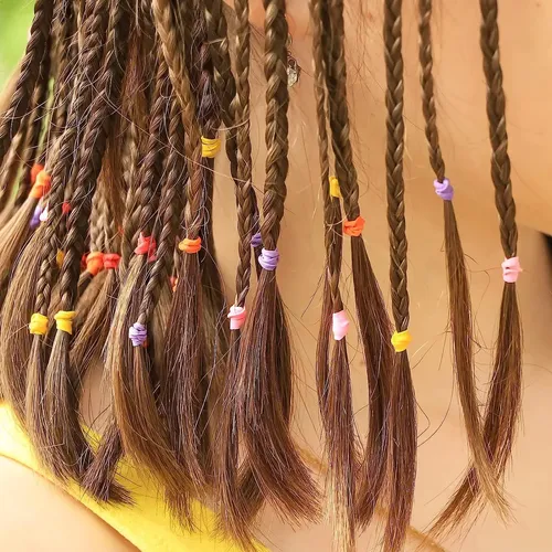 Set De Ligas Para Peinar Niñas Con Peine Y Pasadores Purple Solid