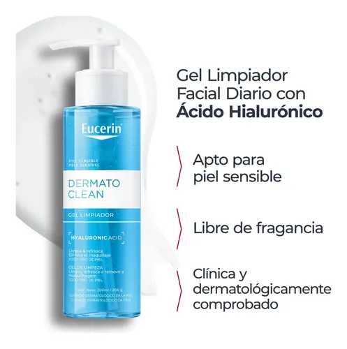 Eucerin Dermatoclean Gel Limpiador Facial X200 Ml