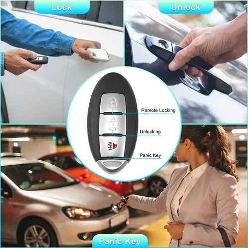Jsjx 1 Control Remoto For Nissan Kicks 2018-2021 3 Button