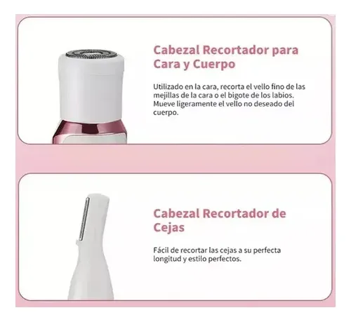 Depiladora Afeitadora Mujer 4 En 1 Facial Corporal