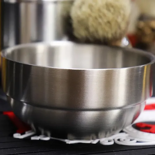 Tazón Metálico Para Jabón De Afeitar Plateado Baño