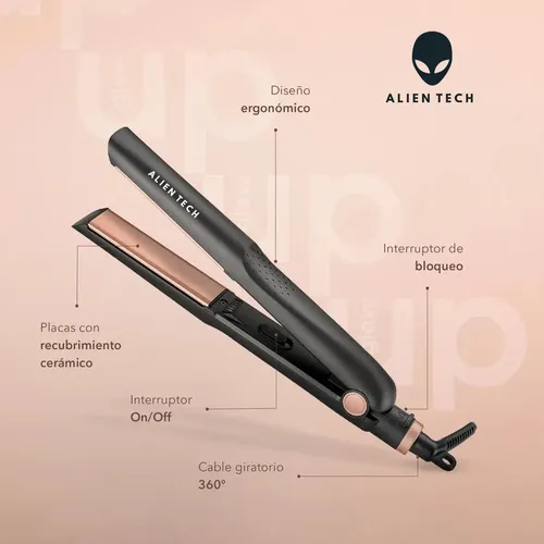 Planchita De Pelo Negra Y Rosa 220v/240v Alientech