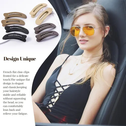 8 Clips De Garra Planos Cptots Para Cabello Fino 11×3.18cm