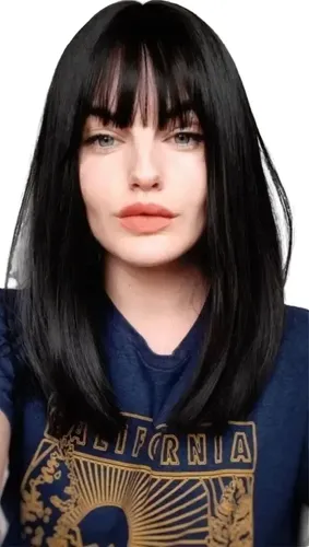 Peluca Negra 40cm (cosplay/oncologica)