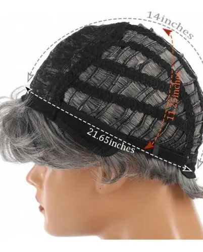 Pelucas Cortas De Pelo Gris Gris Para Mujer, Más De 60 Años,