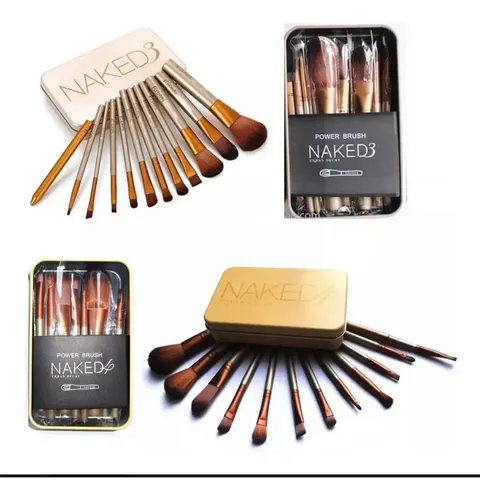 Set 12 Brochas De Maquillaje 1a Marca Con Estuche Metal
