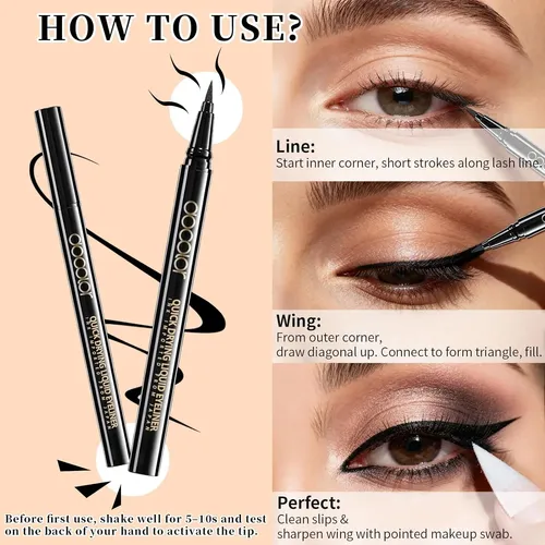 Docolor Eyeliner Delineador Líquido Secado Rápido Waterproof