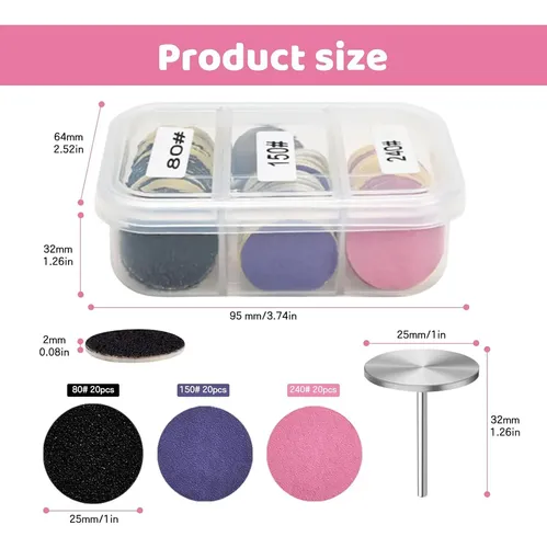 60pcs Poda Disco Para Manicure Y Pedicura De Uñas.