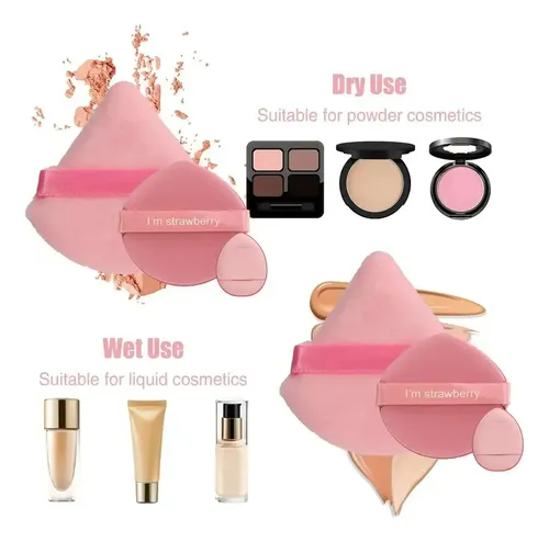 Set 42 Brochas Y Esponjas De Maquillaje Con Bolso Rosa