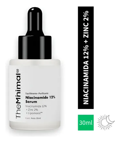 The Minimal Co Serum Niacinamida 12% Pieles Grasas Acneicas Momento de aplicación Día/Noche Tipo de piel Grasa