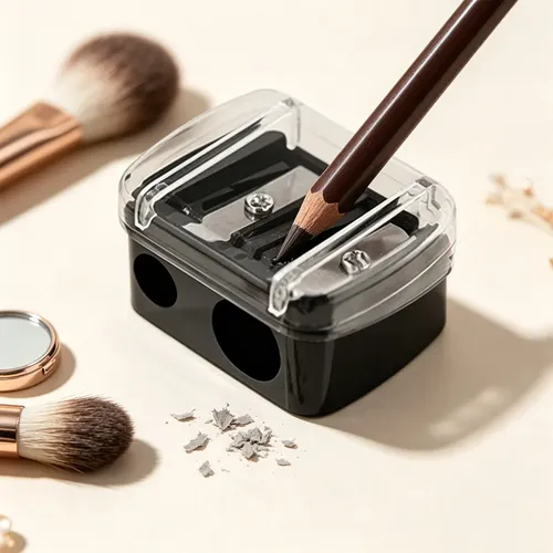 5 Sacapuntas Dobles Tapa Transparente Para Cejas Y Ojos