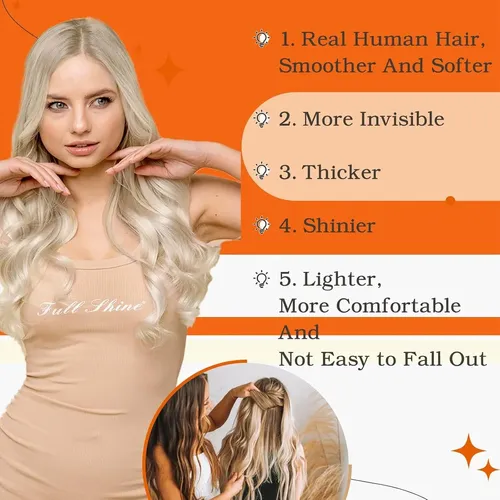 Extensiones De Cabello Con Cinta Full Shine 25 Cm Rubio