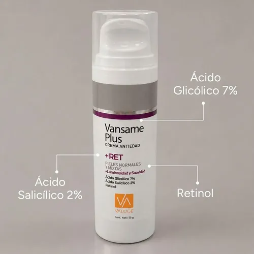Vansame Plus Crema Antiedad Piel Normal Y Mixta X 50 Gramos