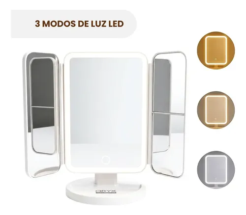 Espejo De Maquillaje Con Aumento 1x/2x/3x Luz Led 3 Modos