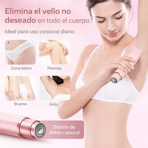 Doble Cabezal Afeitadora Mujer Sin Dolor Depiladora Eléctri