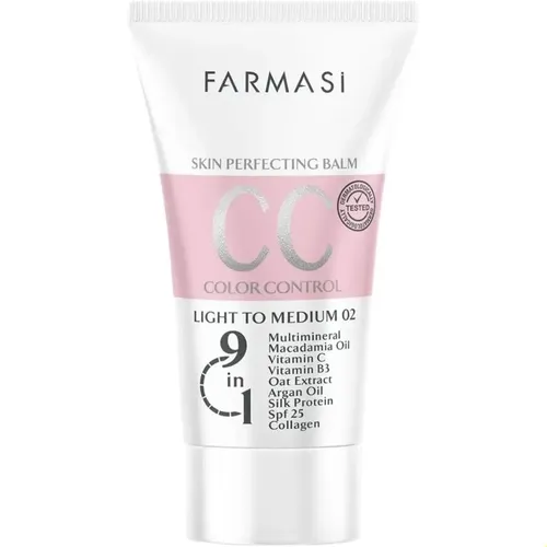 Crema De Control De Color Farmasi Cc, Acabado Natural E Impe