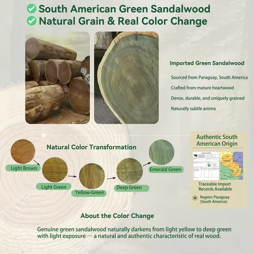 Masajeador Papipapiqiao De Sándalo Verde Gua Sha