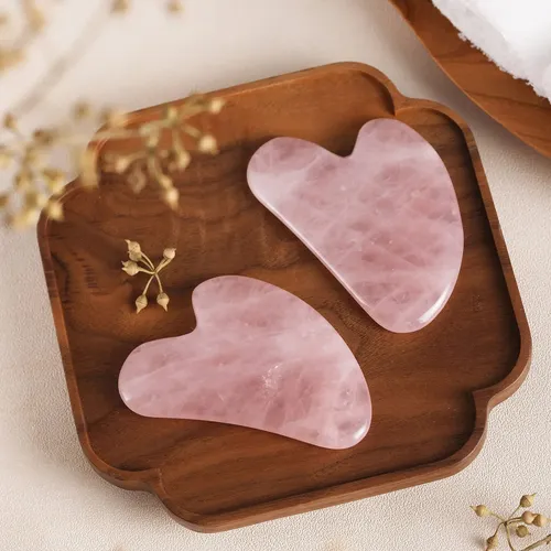 Facial Gua Sha Guashape, Cuarzo Rosa Natural Para Esculpir L