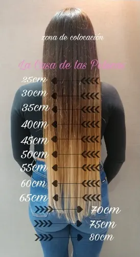 Cortina De Cabello Natural 1metro De 60cm De Largo Con Color