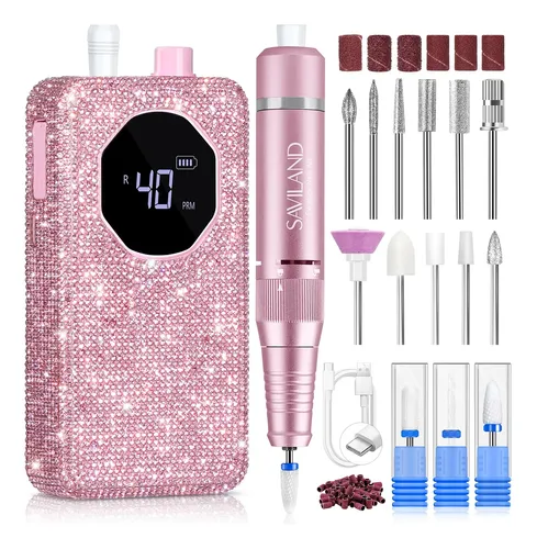 Nail Drill Saviland Professional 40000 Rpm Rechargeable 4000