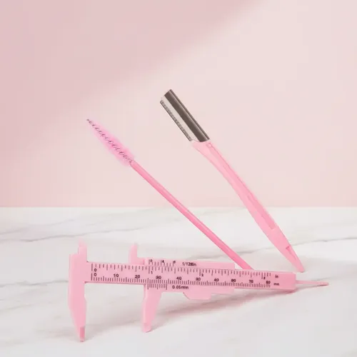 Kit De Diseño De Cejas Perfilador Cepillo Calibrador/vernier