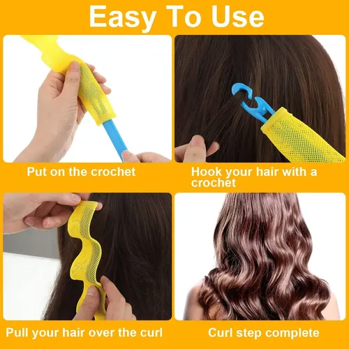 Kit De 30 Rulos Espirales Sin Calor Willbond Para Cabello