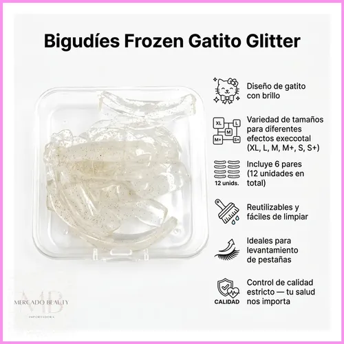 Bigudíes Frozen Gatito Glitter 6 Pares Varios Tamaños S A Xl