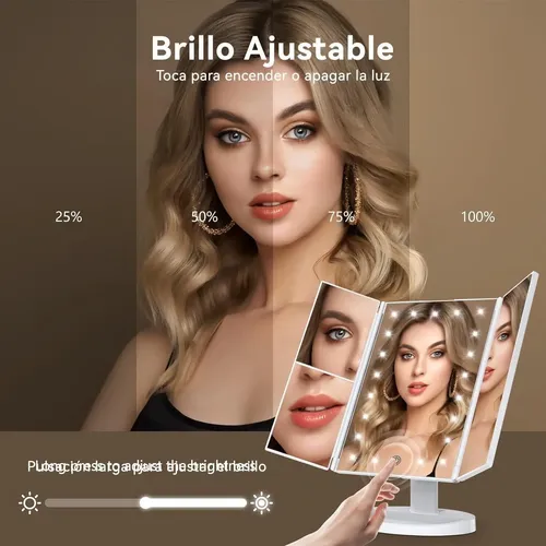 Espejo Maquillaje Escritorio, Espejo Maquillaje Con Luz Ax