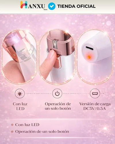Depilador Facial Vello Corporal Luz Recargable 2 En 1 Mujer