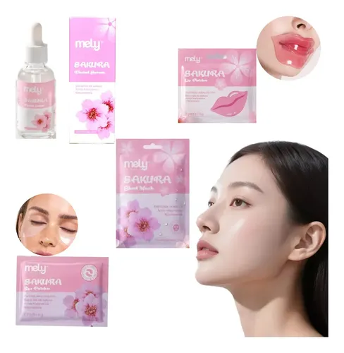 Sakura Serum+mascarilla+parches Ojos+labio Facial Mely New
