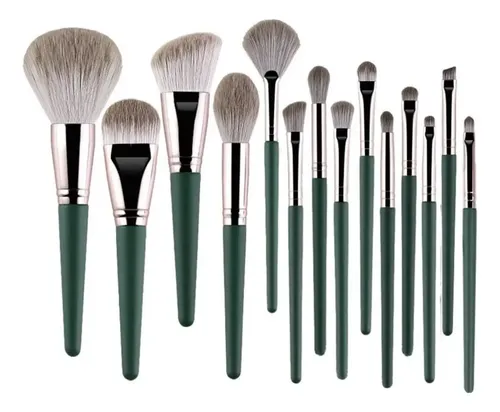 Pinceles Brochas De Maquillaje Set X 14 Con Estuche Premium