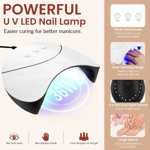 Kit Gel Uñas 24 Colores Con Luz Uv Y Herramientas