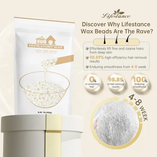 Cera Pearl White Lifestance 1 Lb Para Depilación Facial Y