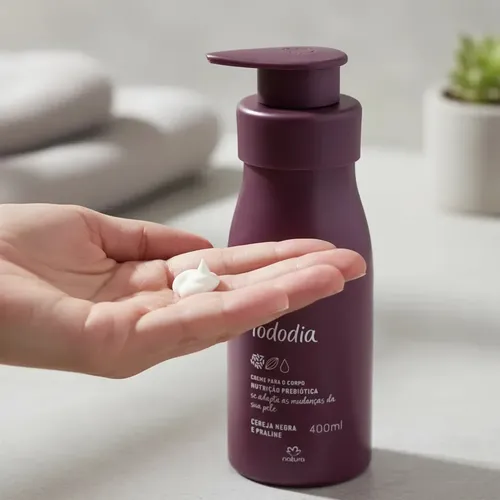 Crema Corporal Nutritiva Natura Tododia Cereza Negra y Praliné, 400 mL