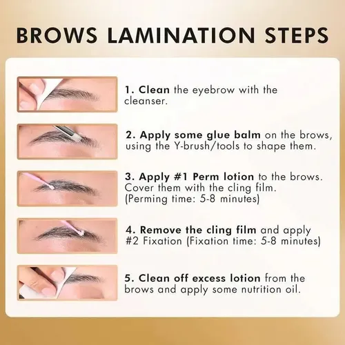 Kit De Laminación De Cejas Lift Kit, Solución 2 En 1, Para U