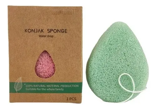 Esponja Konjac Natural Forma De Gota Fibra Vegetal