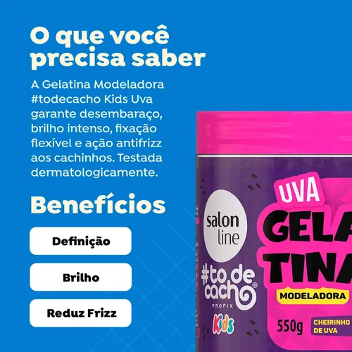 Gelatina Moldeadora Salon Line Kids #todecacho Uva 550g